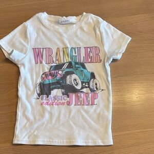 Jeep Wrangler Kids Shirt - White with Pink and Blue